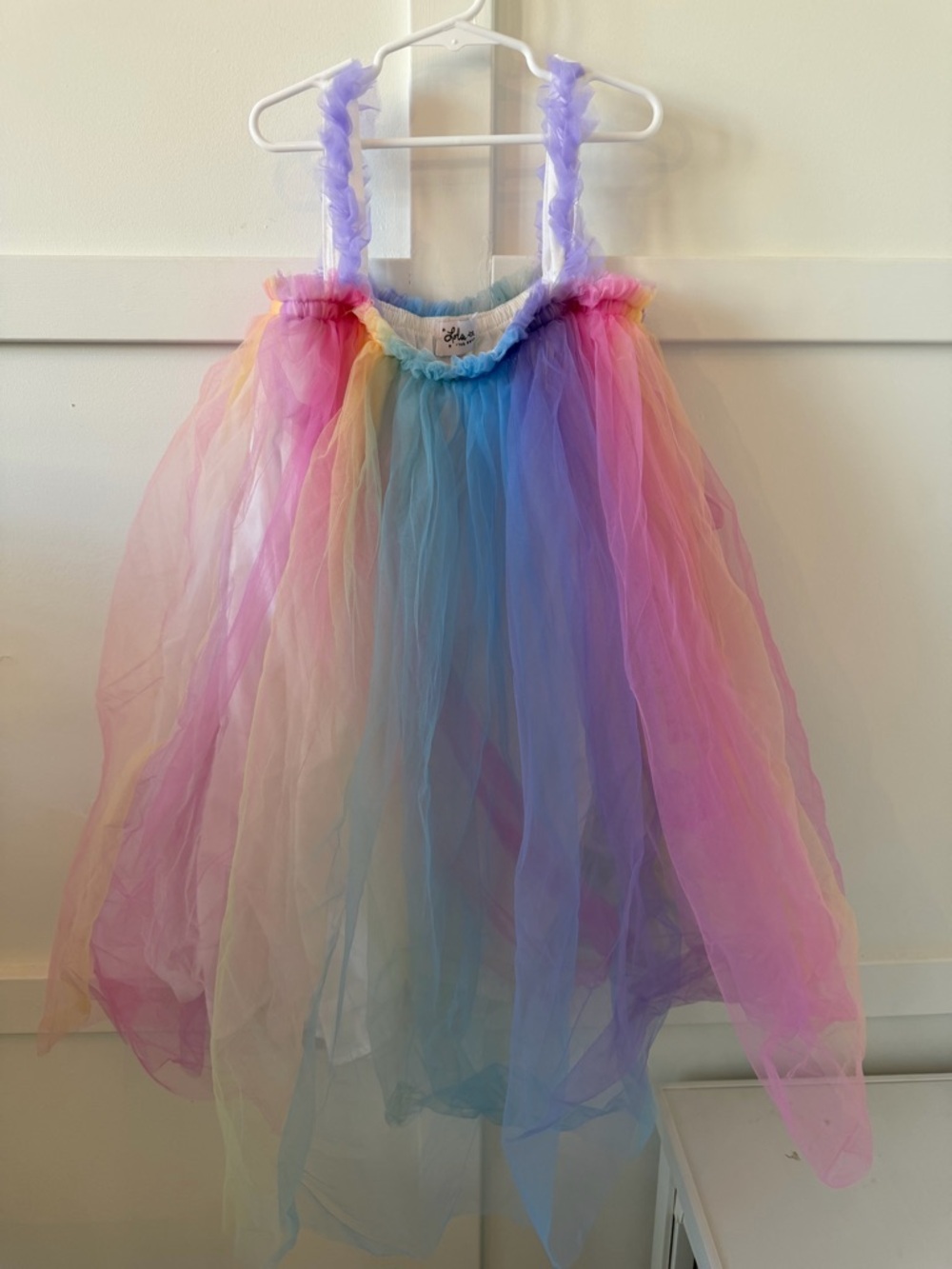 Lola and the Boys Rainbow Tulle Dress - Pastel Pink Blue Purple Girls Size 12